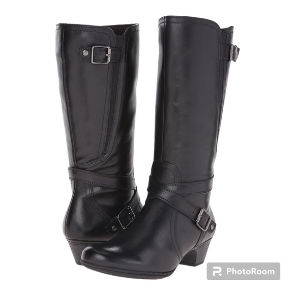 Cobb Hill Black Leather Boots Tall Women’s Ashlyn Knee High  Size 7M - Picture 2 of 14